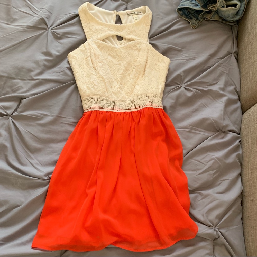 Orange flowing dress